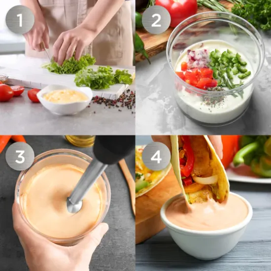 Duronic Electric Hand Blenders Handheld Immersion Blender Stainless Steel Food Mixer, 350W