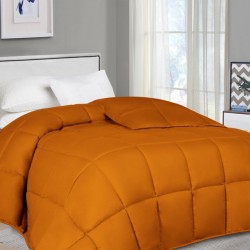 Superior Oversized Down Alternative Reversible Comforter, Dusty Orange, Full/Queen