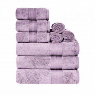 Turkish Cotton 800GSM Heavyweight Assorted 9-Piece Towel Set, Wisteria