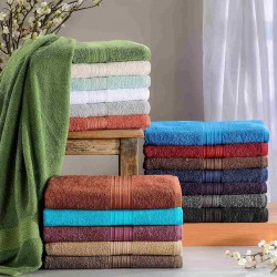Eco-Friendly 100 % Ringspun Cotton Face Towel Set - Aquamarine, 12 Pieces, 33cm x 33cm
