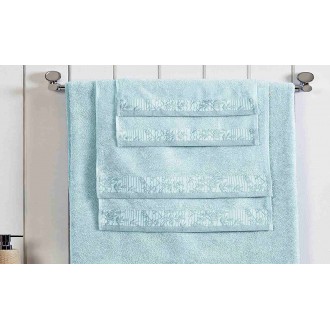 Wisteria 100% Cotton, Soft & Absorbent Towel Set, (2 Bath, 2 Hand, and 2 Face Towels), 6-Piece, Waterfall