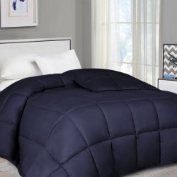 Superior Oversized Down Alternative Reversible Comforter, Navy Blue, King