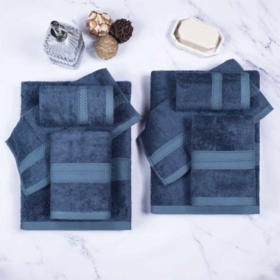 Superior Ultra-Soft Rayon from Bamboo Cotton Blend Bath and Hand Towel Set Cocoa / 2 Piece Bath Towels & 6 Piece Hand Towels