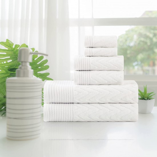 Shop quality Superior 100 Cotton Highly Absorbent 6-Piece Jacquard Chevron Towel Set, White in Kenya from vituzote.com Shop in-store or online and get countrywide delivery!