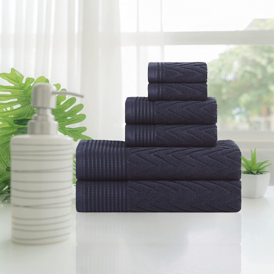 Shop quality Superior 100 Cotton Highly Absorbent 6-Piece Chevron Towel Set, Navy Blue in Kenya from vituzote.com Shop in-store or online and get countrywide delivery!