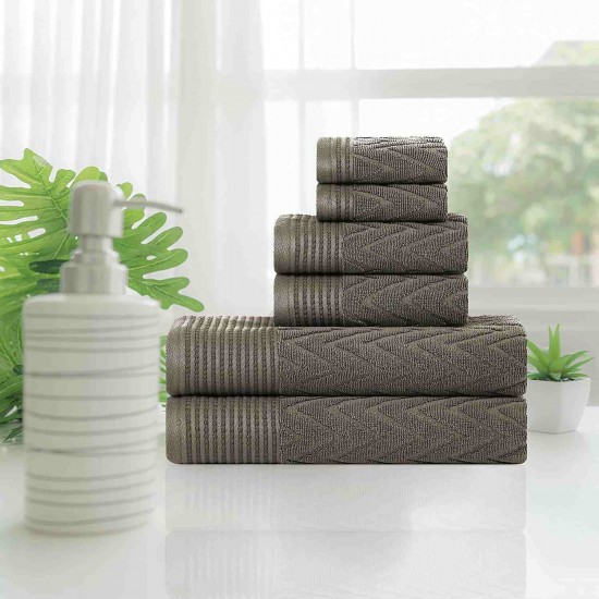 Shop quality Superior 100 Cotton Highly Absorbent 6-Piece Jacquard Chevron Towel Set, Grey in Kenya from vituzote.com Shop in-store or online and get countrywide delivery!