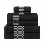 Larissa 100% Cotton, Soft, Extremely Absorbent, 6 Piece Towel Set, Black