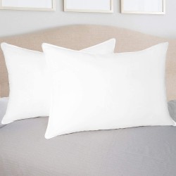 Superior Hypoallergenic Memory Foam White 2-Piece Pillow Set, Stripe, King, 20" x 30"