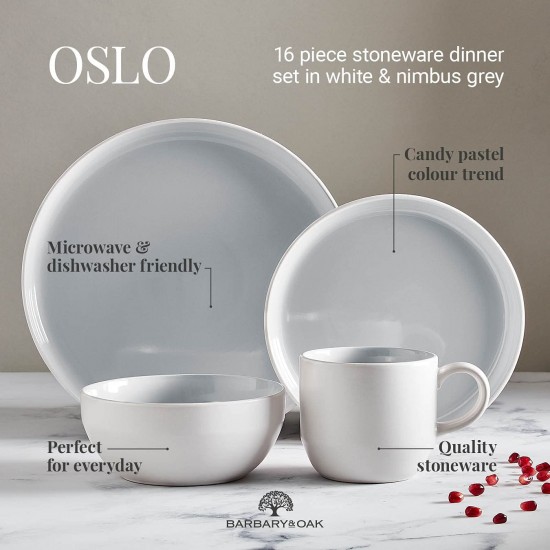 Shop quality Tower Barbary & Oak Oslo 16 Piece Dinnerware Set, Stoneware, White and Nimbus Grey in Kenya from vituzote.com Shop in-store or online and get countrywide delivery!