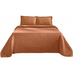 Superior 100% Cotton Basketweave 3-Piece Bedspread with Pillow Shams,  Queen, Mandarin