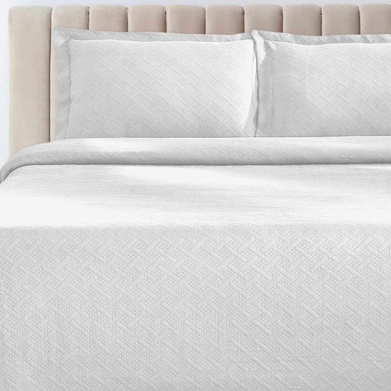 Shop quality Superior 100 Cotton Basketweave 3-Piece Bedspread with Pillow Shams, White, Queen in Kenya from vituzote.com Shop in-store or online and get countrywide delivery!