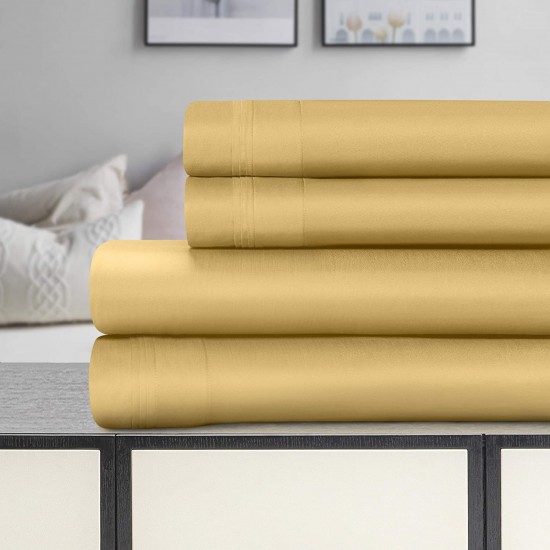 Shop quality Superior 1500-Thread Count Solid Premium Egyptian Cotton Deep Pocket Sheet Set, fits a mattress up to 18 inches; Queen Size, Gold in Kenya from vituzote.com Shop in-store or online and get countrywide delivery!