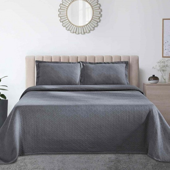Shop quality Superior 100 Cotton Basketweave 3-Piece Bedspread with Pillow Shams- King, Silver in Kenya from vituzote.com Shop in-store or online and get countrywide delivery!