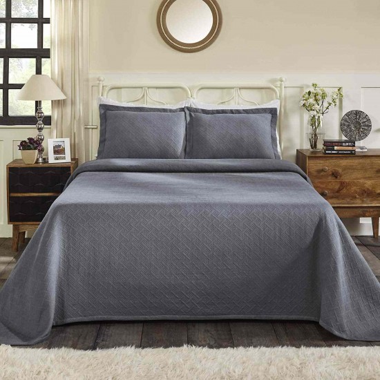 Shop quality Superior 100 Cotton Basketweave 3-Piece Bedspread with Pillow Shams- King, Silver in Kenya from vituzote.com Shop in-store or online and get countrywide delivery!