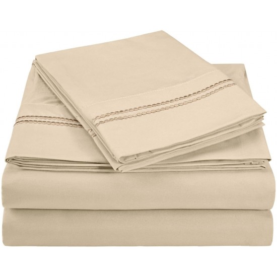 Shop quality Luxor Microfiber Wrinkle Resistant and Breathable , 2-Line Embroidery, Deep Pocket, Full Bed Sheet Set  - Tan - Gift Boxed in Kenya from vituzote.com Shop in-store or online and get countrywide delivery!