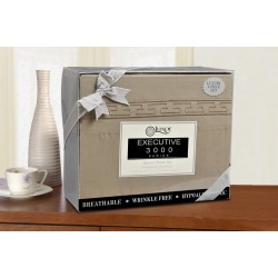 Luxor Microfiber Wrinkle Resistant and Breathable, Solid 2-Line Embroidery, Deep Pocket, King Bed Sheet Set, Taupe