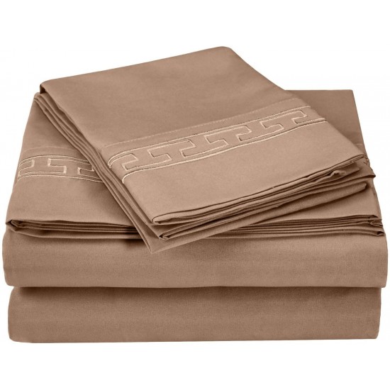Shop quality Luxor Microfiber Wrinkle Resistant and Breathable, Solid 2-Line Embroidery, Deep Pocket, King Bed Sheet Set, Taupe in Kenya from vituzote.com Shop in-store or online and get countrywide delivery!