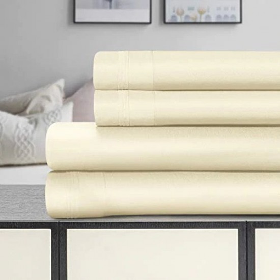 Shop quality Superior 1500-Thread Count Solid Premium Egyptian Cotton Deep Pocket Sheet Set, fits a mattress up to 18 inches; Size: Queen, in Kenya from vituzote.com Shop in-store or online and get countrywide delivery!