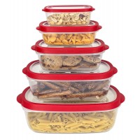Home Basics 5 Piece Storage Container Set with Vent (Rectangle)