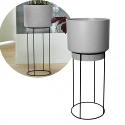 Elho B.for Studio Round 30cm Diameter / 68.9 cm Height - Flower Pot for Indoor, Grey/Living Concrete