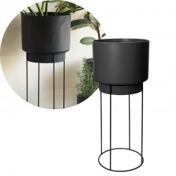 Elho B.for Studio Round 30cm Diameter / 68.9 cm Height - Flower Pot for Indoor, Living Black