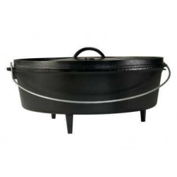 Lodge Camp Dutch Oven, 4.6  Liter ( Great for campfire or firplace cooking) - Lid can also serve as Griddle.