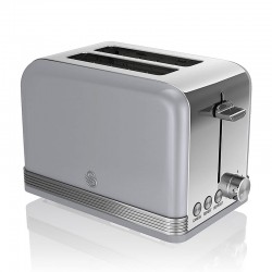 Swan 2 Slice Retro Toaster, Grey