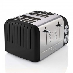 Swan 4 Slice Retro Toaster, Black
