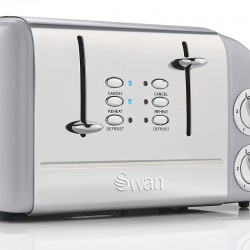 Swan 4 Slice Retro Toaster, Grey