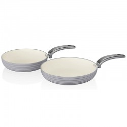 Swan Retro 20cm/28cm Frying Pans, Grey