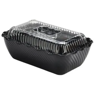 Neville Genware Tulip Crock with lid , 2.3kg , Black