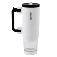 Nayad Hydrostash Tumbler with Snackbox - White, 680ml ( 12 hours hot )