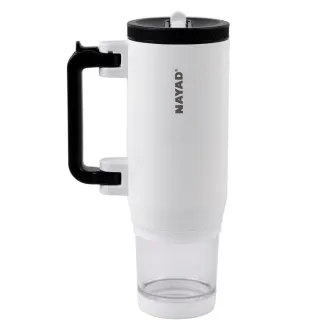 Nayad Hydrostash Tumbler with Snackbox - White, 680ml ( 12 hours hot )