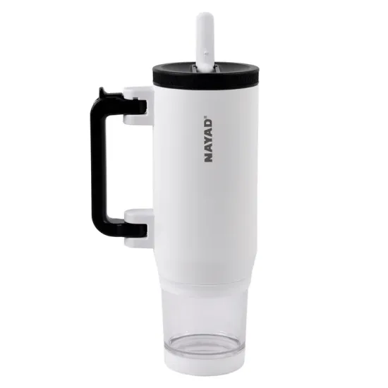 Nayad Hydrostash Tumbler with Snackbox - White, 680ml ( 12 hours hot )