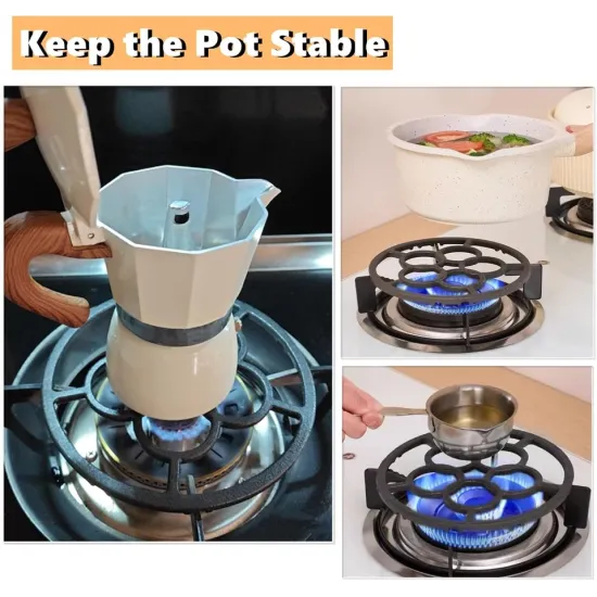 VZ Cast Iron Gas Ring Reducer for Moka Pots & Small Saucepans,18.3 cm