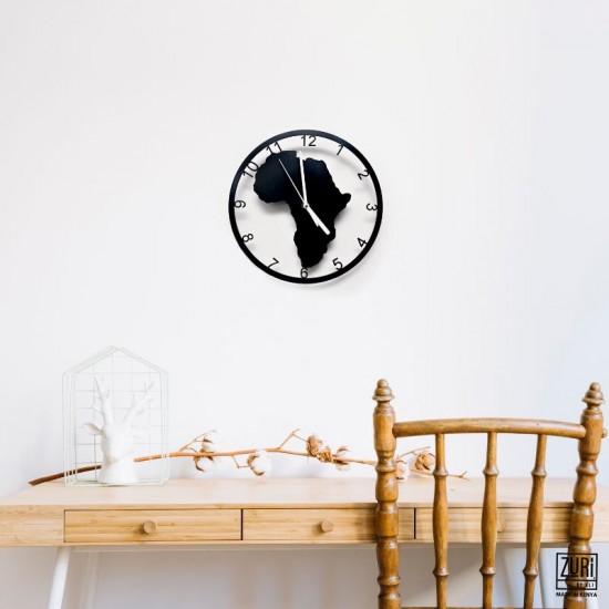 Shop quality Zuri Africa Design Wall Clock, Powder Coated Black - Made in Kenya in Kenya from vituzote.com Shop in-store or online and get countrywide delivery!