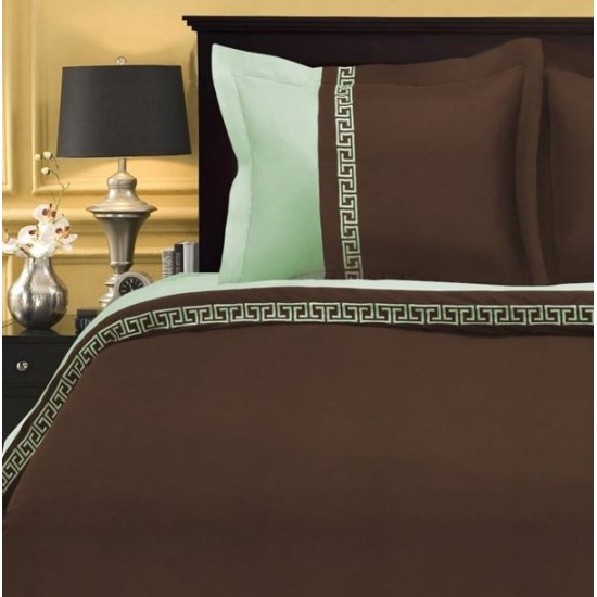 Shop quality Superior Emma Reversible Wrinkle-Resistant Embroidered  3-Piece Duvet Cover Set, Full/Queen - Chocolate/Sage in Kenya from vituzote.com Shop in-store or online and get countrywide delivery!