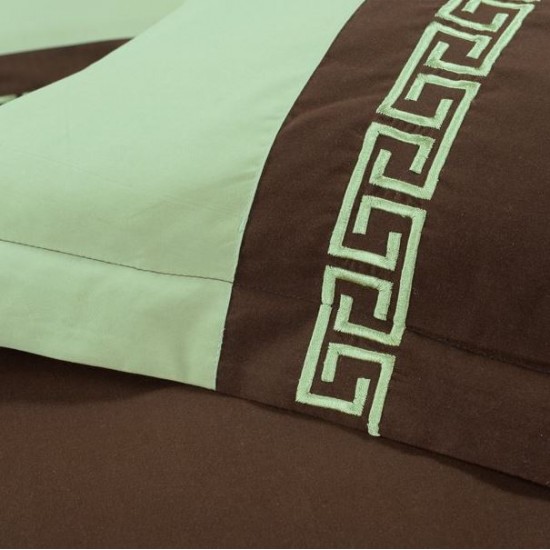 Shop quality Superior Emma Reversible Wrinkle-Resistant Embroidered  3-Piece Duvet Cover Set, Full/Queen - Chocolate/Sage in Kenya from vituzote.com Shop in-store or online and get countrywide delivery!