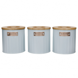 Kitchen Craft Tea, Coffee and Sugar Canisters Set of 3, 1 Litre, Light Blue
