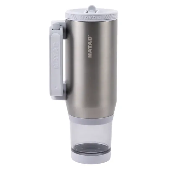 Nayad Hydrostash Tumbler with Snackbox - Silver, 680ml ( 12 hours hot )