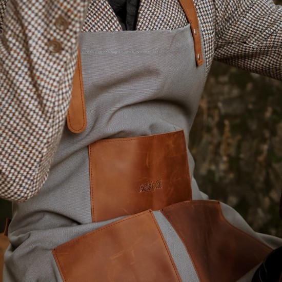 Shop quality Adelphi Hard-wearing Canvas Apron, Unisex, with 3 Leather Large Pockets - Made in Kenya in Kenya from vituzote.com Shop in-store or online and get countrywide delivery!