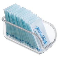 InterDesign Linus Packet Organizer for Sugar, Salt, Sweeteners, Tea Bags, Creamers - Clear