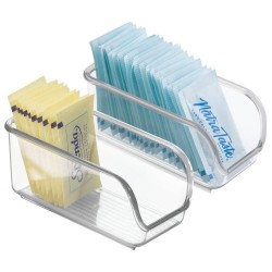 InterDesign Linus Packet Organizer for Sugar, Salt, Sweeteners, Tea Bags, Creamers - Clear