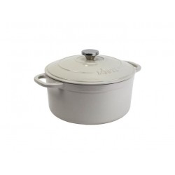 Lodge Enameled Cast Iron Dutch Oven, Oyster, 6.2 Litres