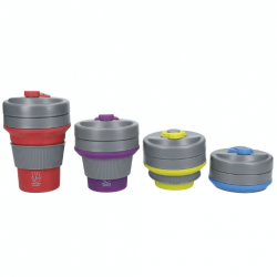 Colourworks Brights Counter Top Silicone Collapsible Travel Mug, 350ml (Assorted Colours)