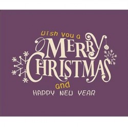 TUPARKA Christmas Card  With Envelope & Sticker, Best New Year, Purple