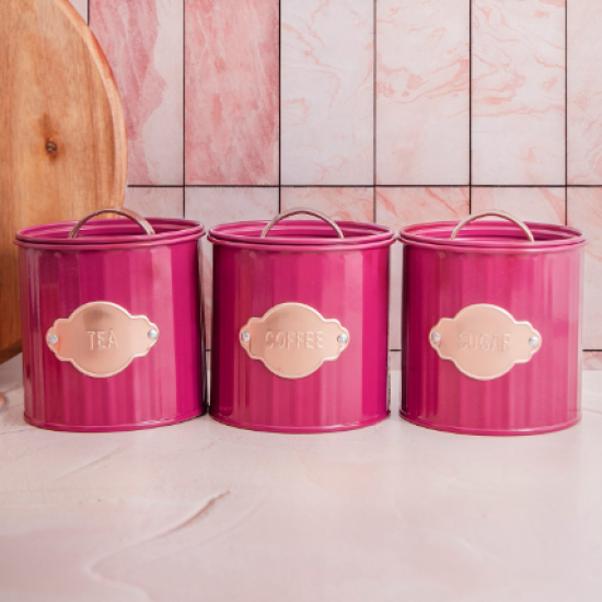 Shop quality KitchenCraft Tea, Coffee and Sugar Canisters Set of 3, 1 Litre,  Burgundy in Kenya from vituzote.com Shop in-store or online and get countrywide delivery!