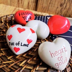 Undugu Love Hearts Handcrafted Soapstone Keepsake  - 1 Piece, Assorted Colours