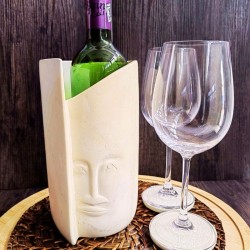 Undugu Pillar Face Handcrafted Soapstone Flower Statement Vase 