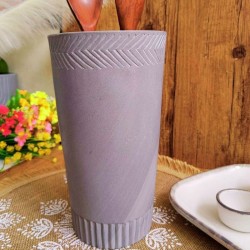 Undugu Cylindrical Cone Handcrafted Soapstone Statement Vase 